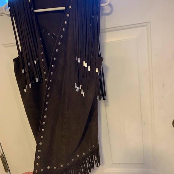 Brown suede western vest - Picture 2 of 3